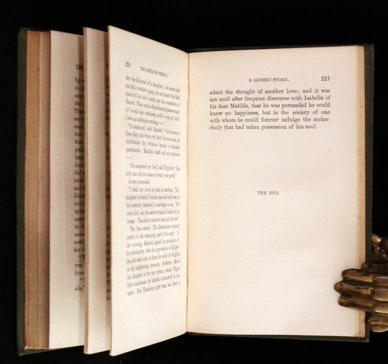 1854 Rare First US Edition - The Castle of Otranto, a Gothic Story Set in a haunted castle by Horace Walpole.