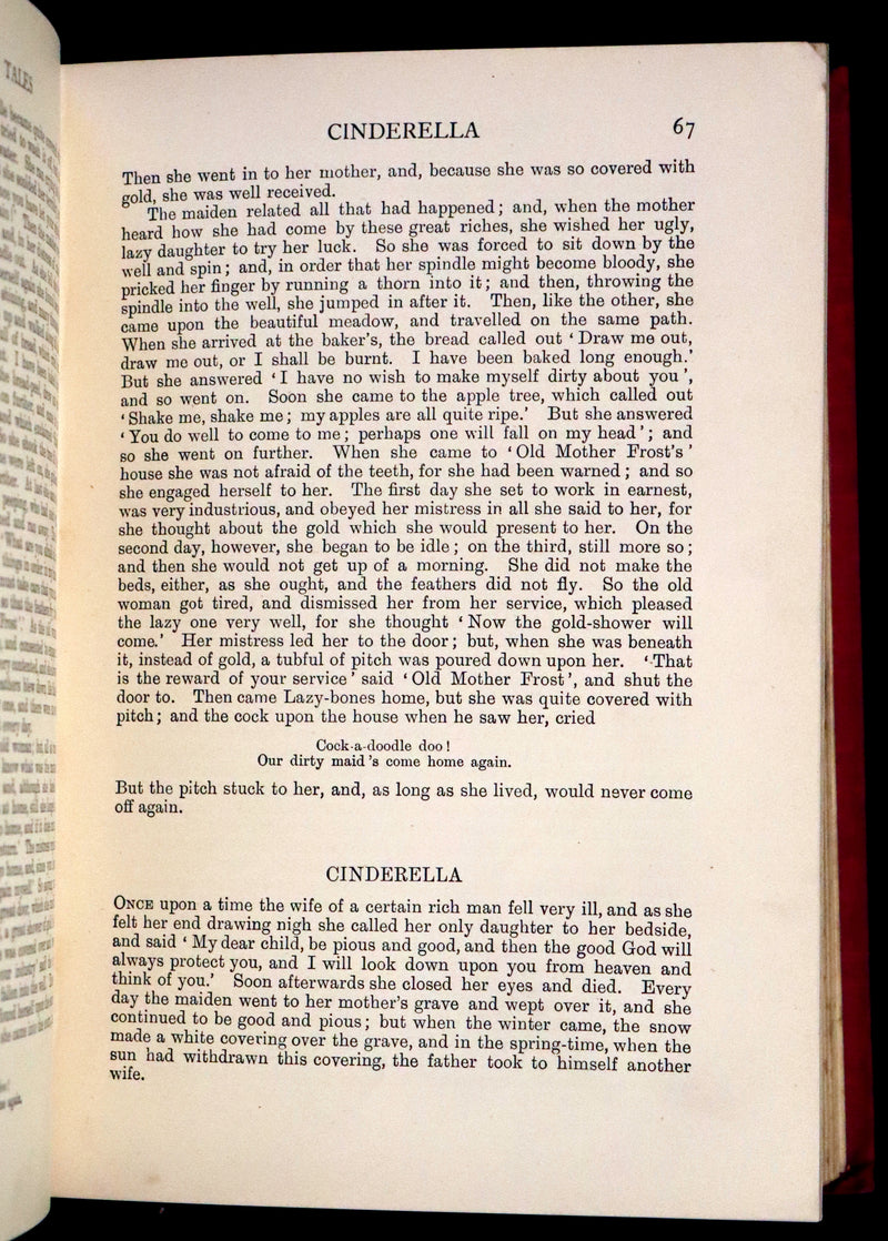 1890 Scarce Book - Grimm's Fairy Tales and Household Stories, illustrated by H. L. Shindler.