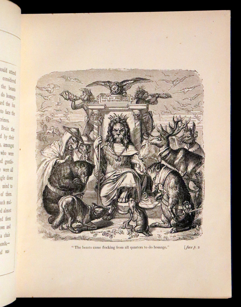 1886 Rare Book - Reynard The Fox, An Old Medieval Story Retold by Mme De Sanctis. Illustrated by Wilhelm Kaulbach.