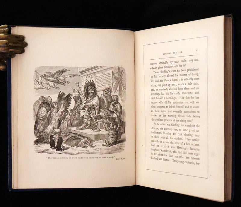 1886 Rare Book - Reynard The Fox, An Old Medieval Story Retold by Mme De Sanctis. Illustrated by Wilhelm Kaulbach.