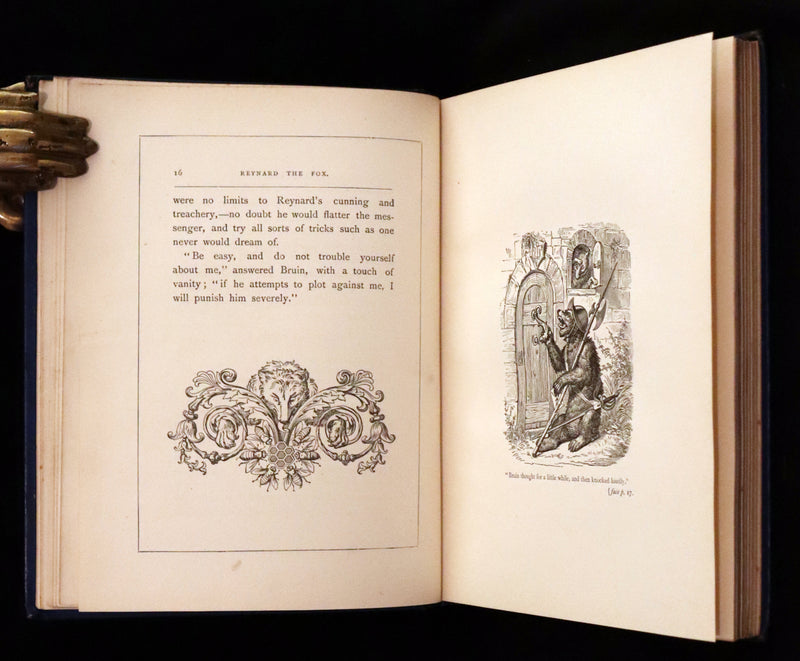1886 Rare Book - Reynard The Fox, An Old Medieval Story Retold by Mme De Sanctis. Illustrated by Wilhelm Kaulbach.