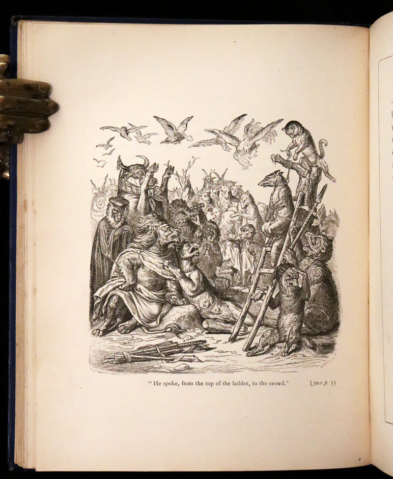 1886 Rare Book - Reynard The Fox, An Old Medieval Story Retold by Mme De Sanctis. Illustrated by Wilhelm Kaulbach.