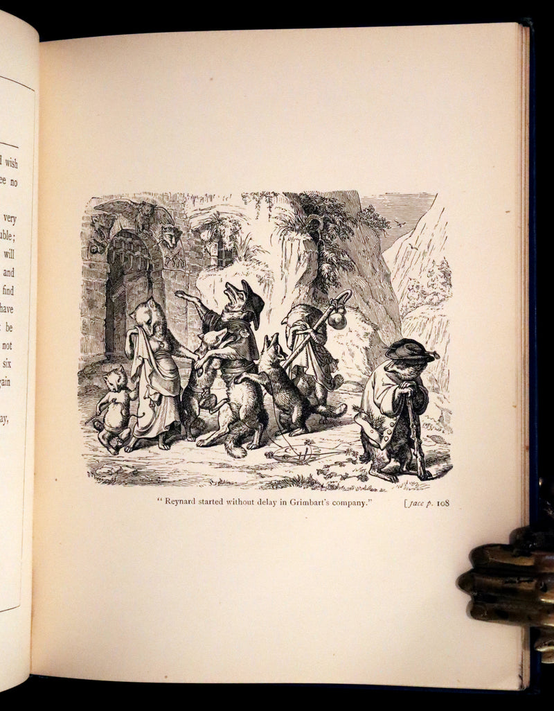 1886 Rare Book - Reynard The Fox, An Old Medieval Story Retold by Mme De Sanctis. Illustrated by Wilhelm Kaulbach.