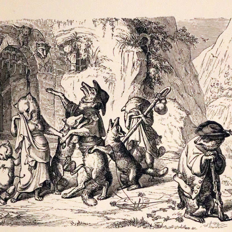 1886 Rare Book - Reynard The Fox, An Old Medieval Story Retold by Mme De Sanctis. Illustrated by Wilhelm Kaulbach.