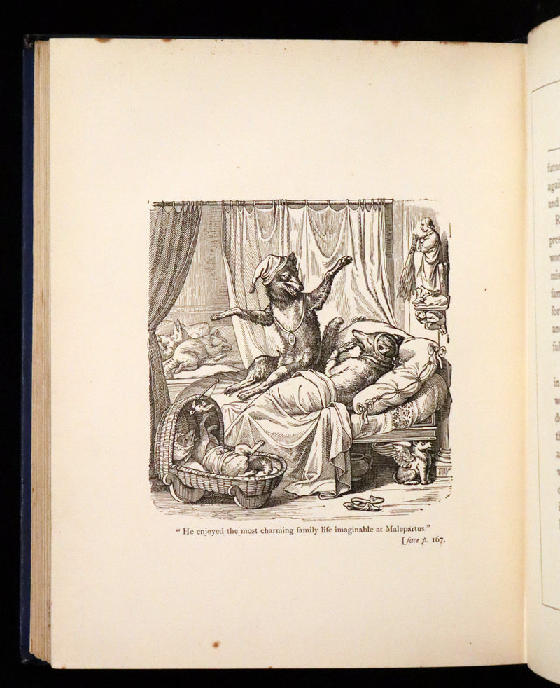 1886 Rare Book - Reynard The Fox, An Old Medieval Story Retold by Mme De Sanctis. Illustrated by Wilhelm Kaulbach.