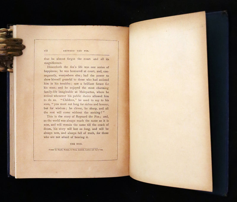 1886 Rare Book - Reynard The Fox, An Old Medieval Story Retold by Mme De Sanctis. Illustrated by Wilhelm Kaulbach.