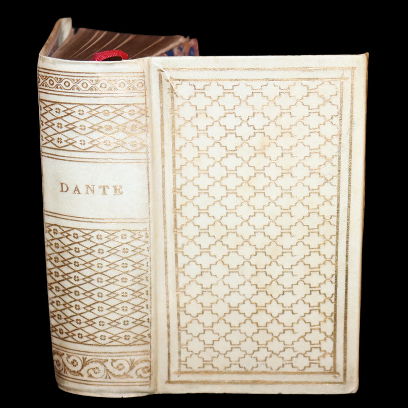1869 Rare Italian Vellum Pocket Book - La Divina Commedia di Dante Alighieri. The Divine Comedy.