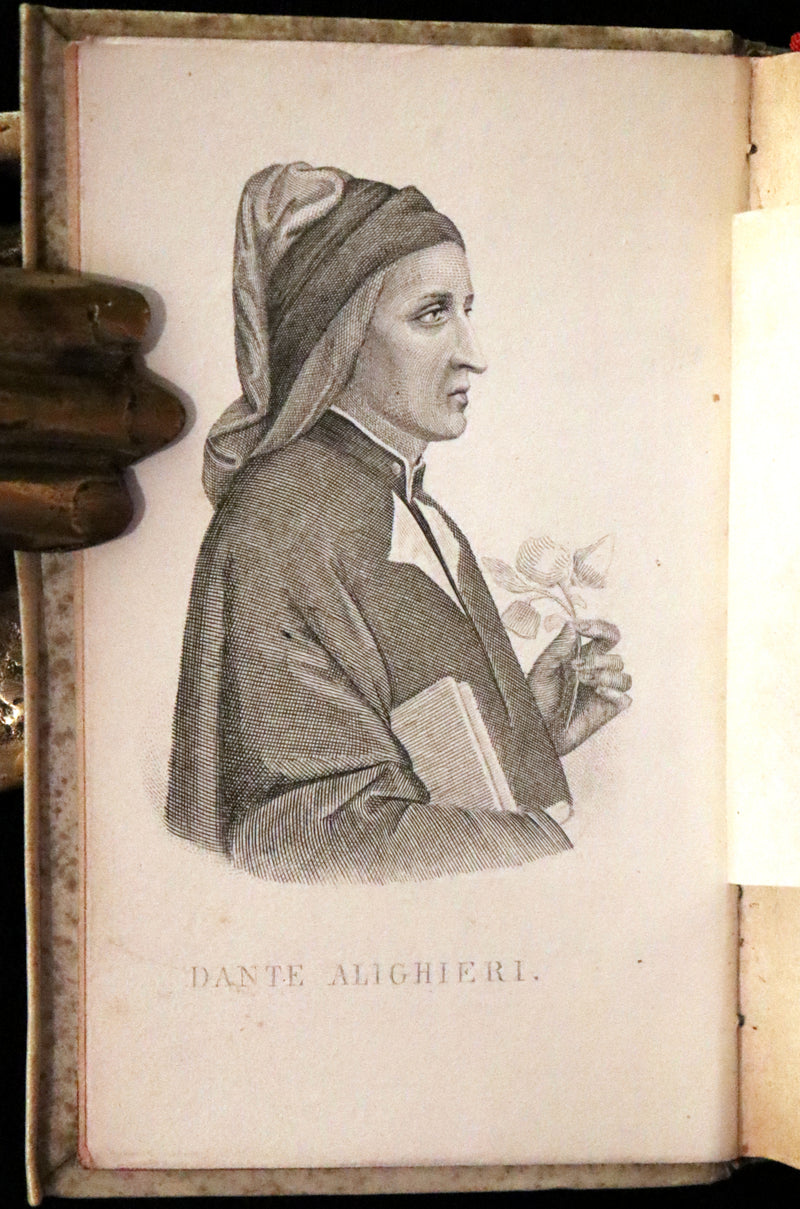 1869 Rare Italian Vellum Pocket Book - La Divina Commedia di Dante Alighieri. The Divine Comedy.