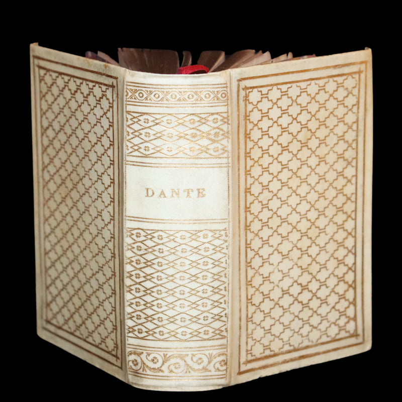 1869 Rare Italian Vellum Pocket Book - La Divina Commedia di Dante Alighieri. The Divine Comedy.