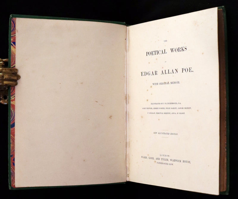 1867 Scarce Victorian Book - The Poetical Works of Edgar Allan Poe. Illustrated Edition.