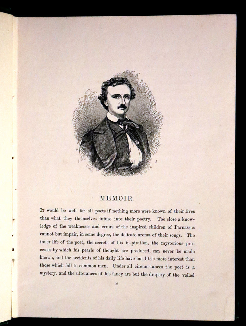 1867 Scarce Victorian Book - The Poetical Works of Edgar Allan Poe. Illustrated Edition.