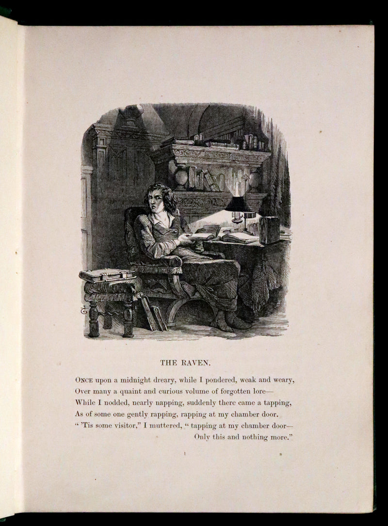 1867 Scarce Victorian Book - The Poetical Works of Edgar Allan Poe. Illustrated Edition.