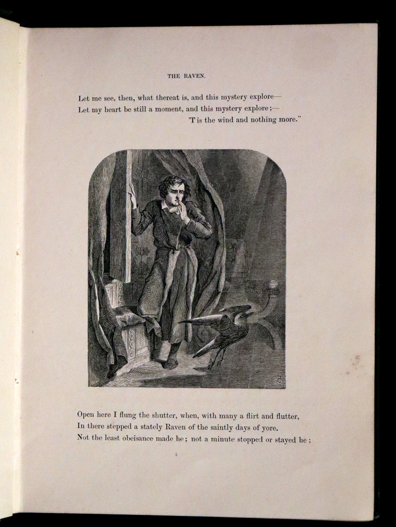 1867 Scarce Victorian Book - The Poetical Works of Edgar Allan Poe. Illustrated Edition.