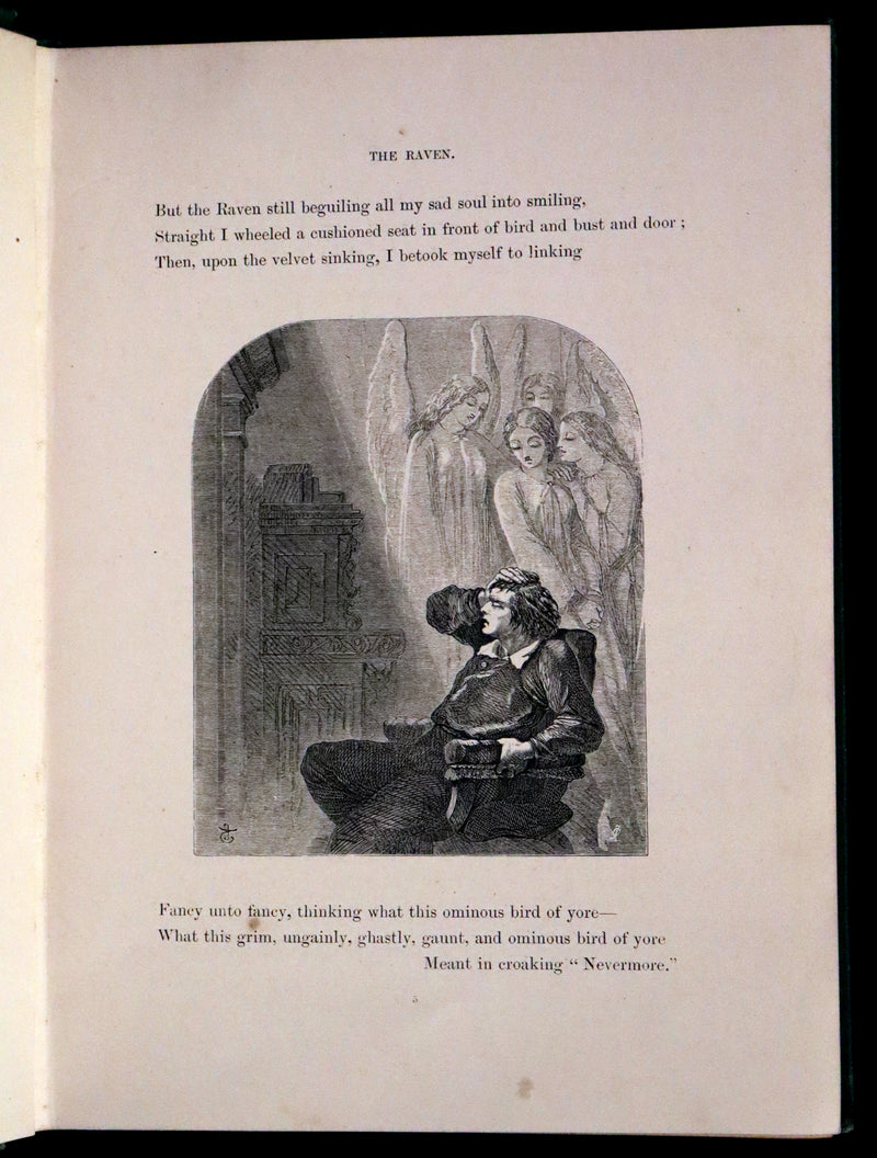 1867 Scarce Victorian Book - The Poetical Works of Edgar Allan Poe. Illustrated Edition.