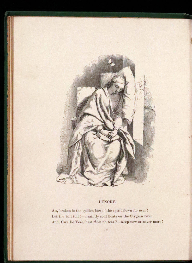 1867 Scarce Victorian Book - The Poetical Works of Edgar Allan Poe. Illustrated Edition.