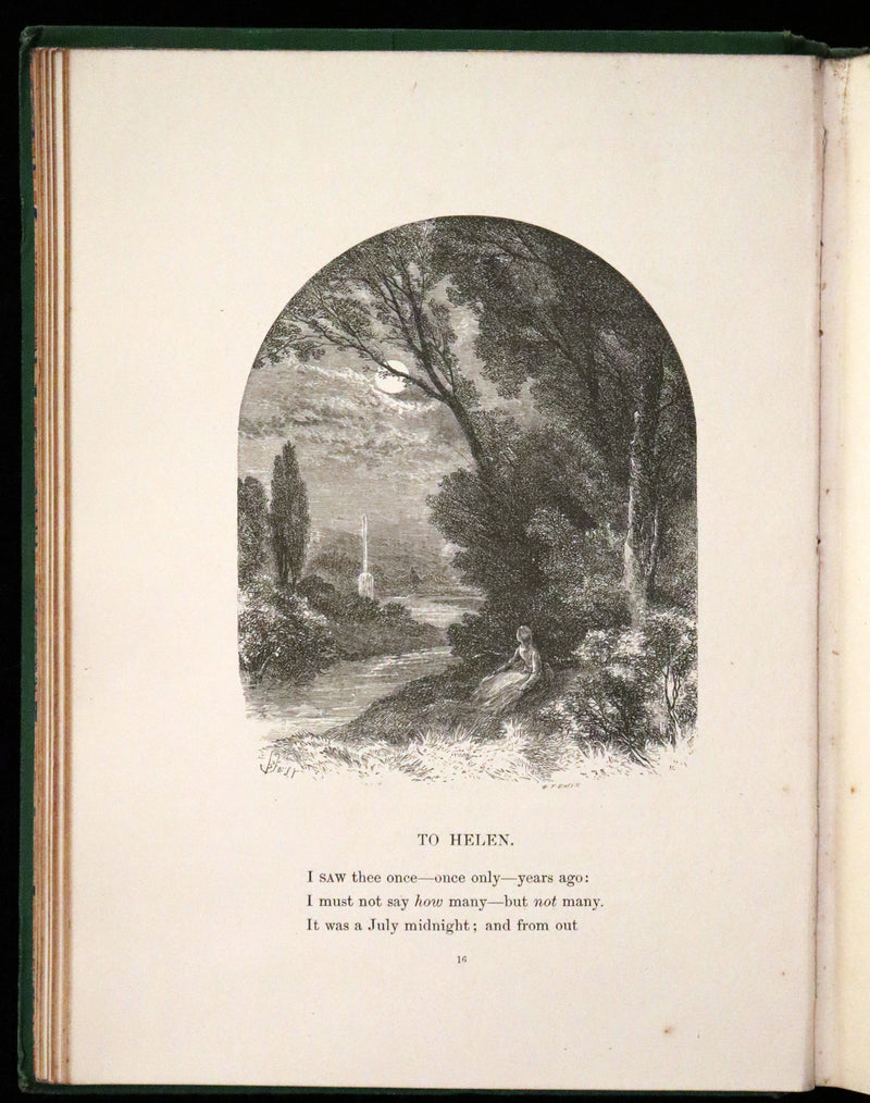 1867 Scarce Victorian Book - The Poetical Works of Edgar Allan Poe. Illustrated Edition.