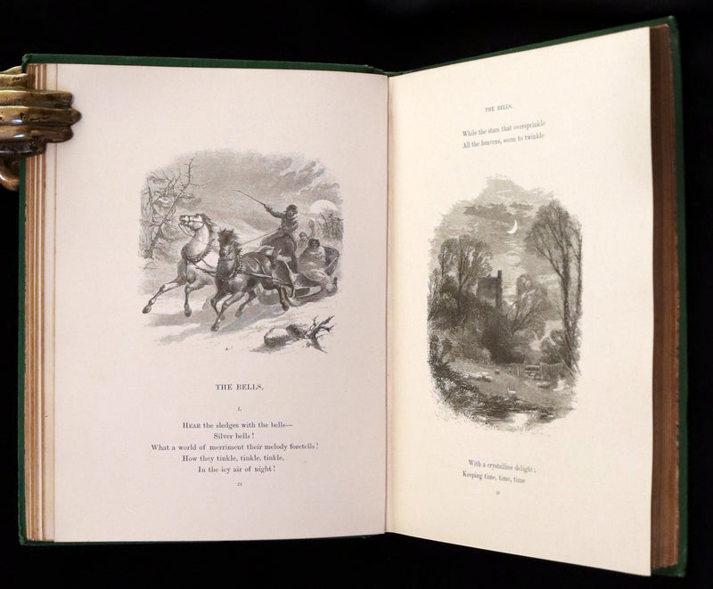 1867 Scarce Victorian Book - The Poetical Works of Edgar Allan Poe. Illustrated Edition.
