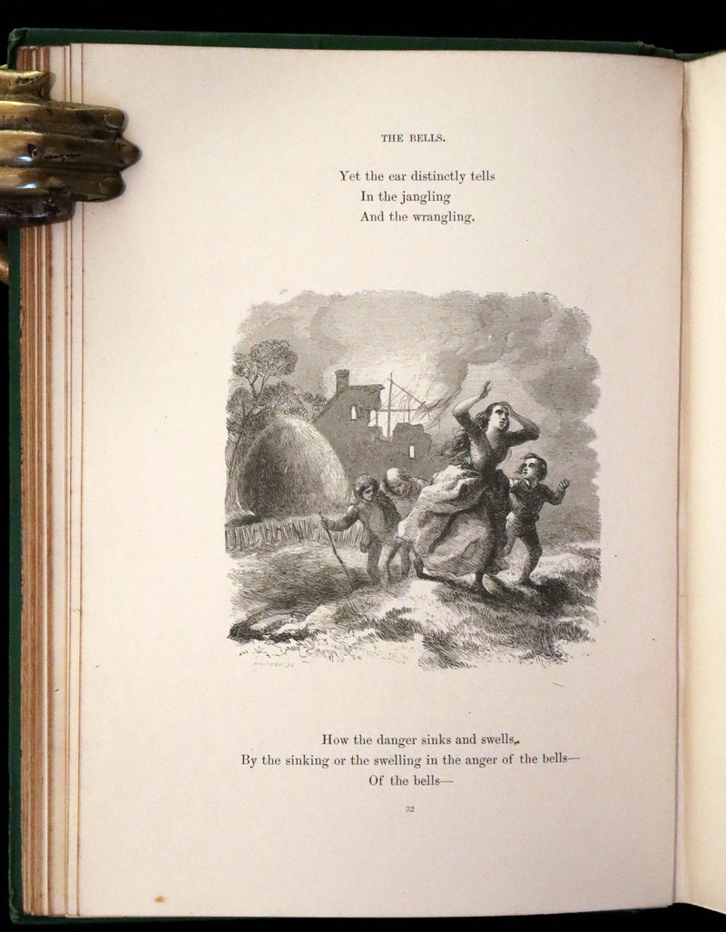 1867 Scarce Victorian Book - The Poetical Works of Edgar Allan Poe. Illustrated Edition.