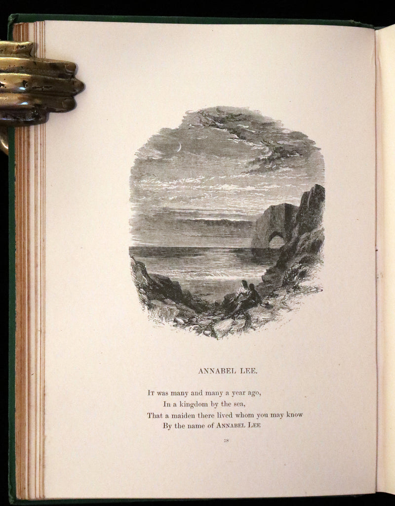 1867 Scarce Victorian Book - The Poetical Works of Edgar Allan Poe. Illustrated Edition.