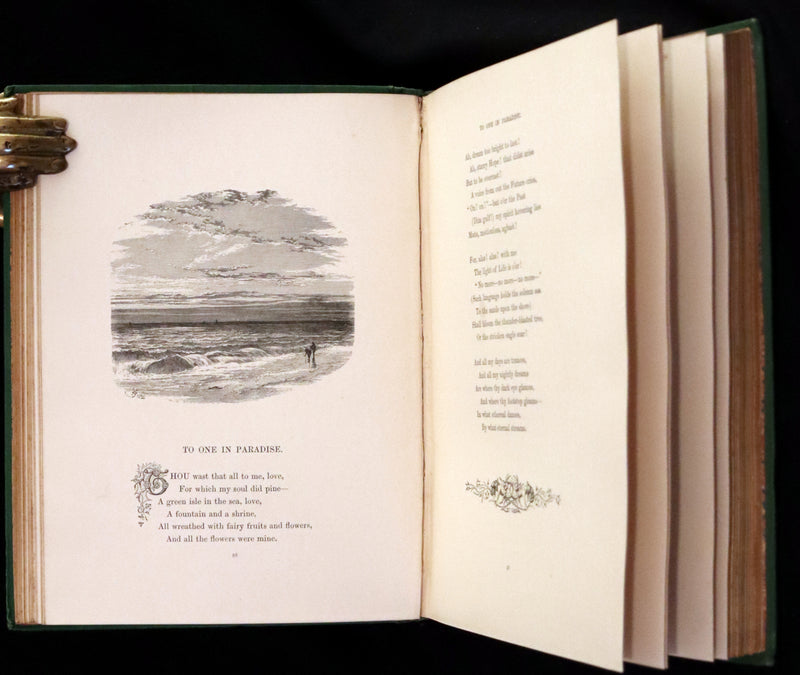 1867 Scarce Victorian Book - The Poetical Works of Edgar Allan Poe. Illustrated Edition.