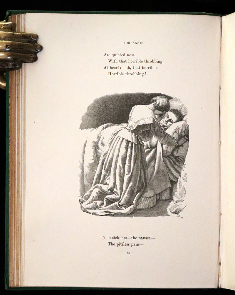 1867 Scarce Victorian Book - The Poetical Works of Edgar Allan Poe. Illustrated Edition.