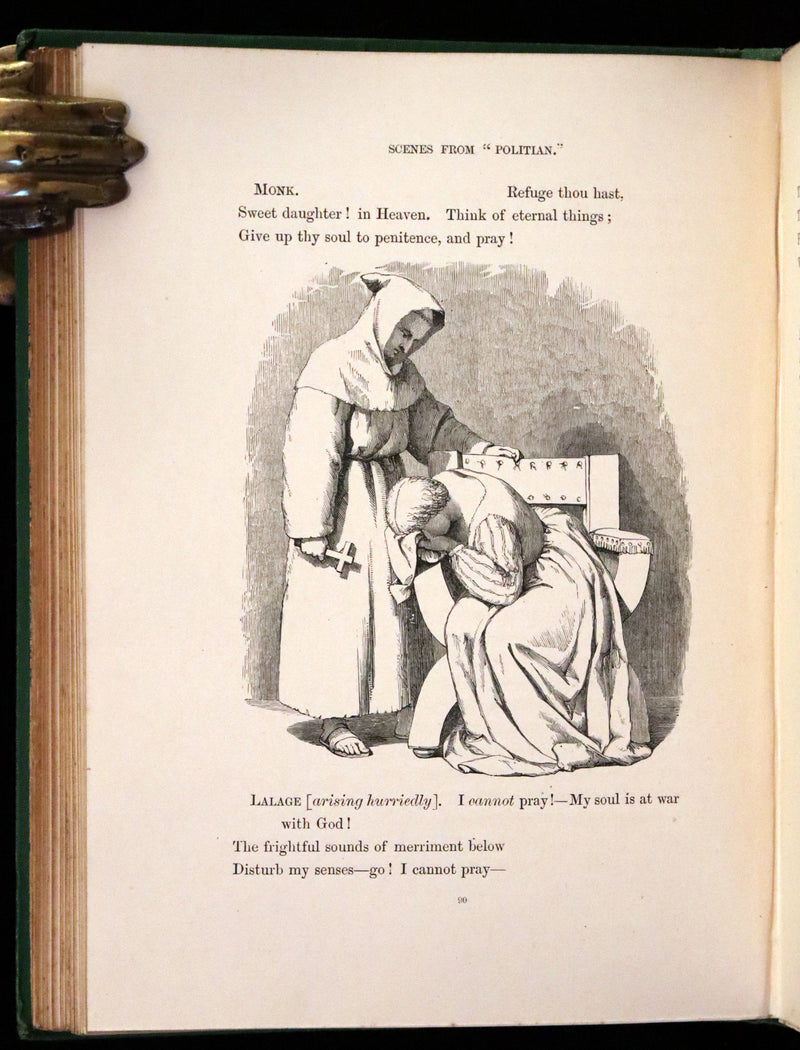1867 Scarce Victorian Book - The Poetical Works of Edgar Allan Poe. Illustrated Edition.