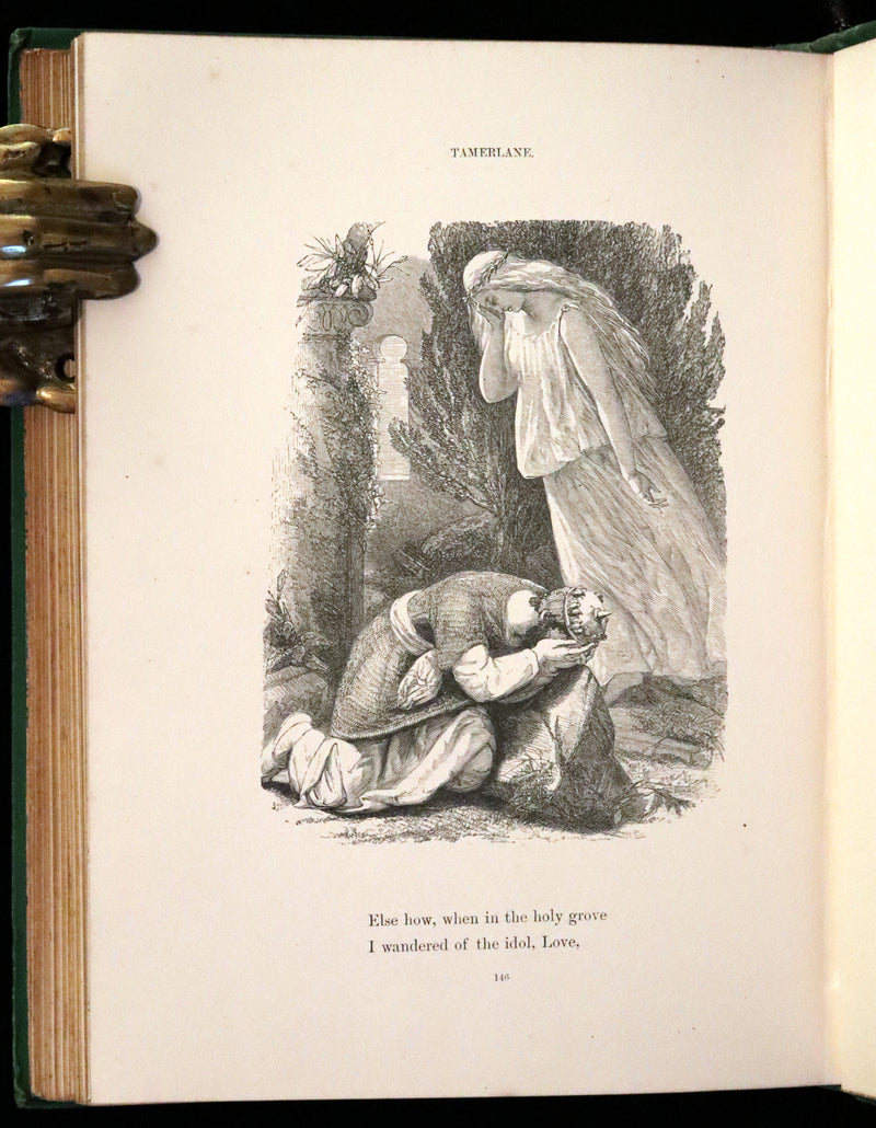 1867 Scarce Victorian Book - The Poetical Works of Edgar Allan Poe. Illustrated Edition.