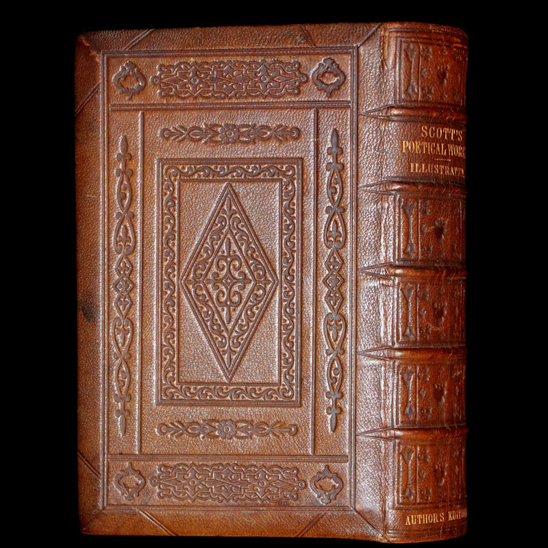 1853 Rare Book ~ Lady of the Lake and Poetical Works by Sir Walter Scott, Illustrated by Birket Foster and John Gilbert.