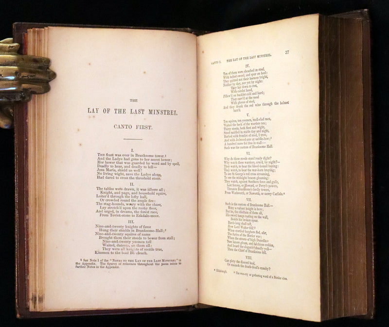 1853 Rare Book ~ Lady of the Lake and Poetical Works by Sir Walter Scott, Illustrated by Birket Foster and John Gilbert.