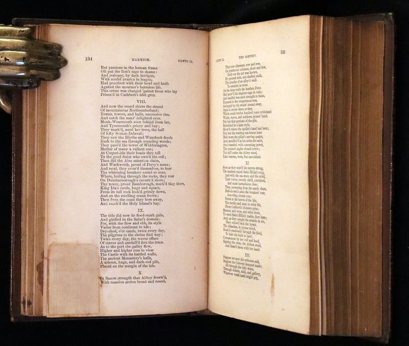 1853 Rare Book ~ Lady of the Lake and Poetical Works by Sir Walter Scott, Illustrated by Birket Foster and John Gilbert.