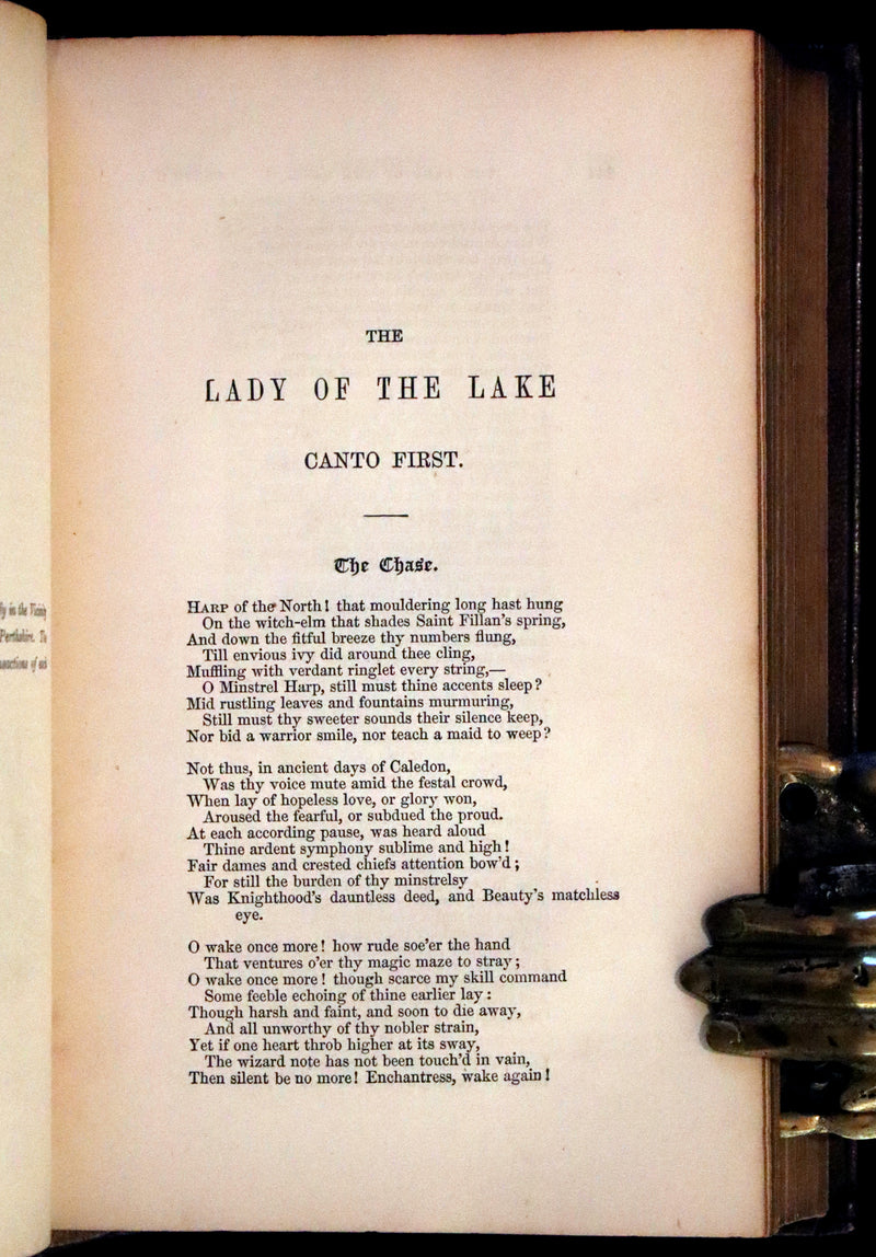 1853 Rare Book ~ Lady of the Lake and Poetical Works by Sir Walter Scott, Illustrated by Birket Foster and John Gilbert.