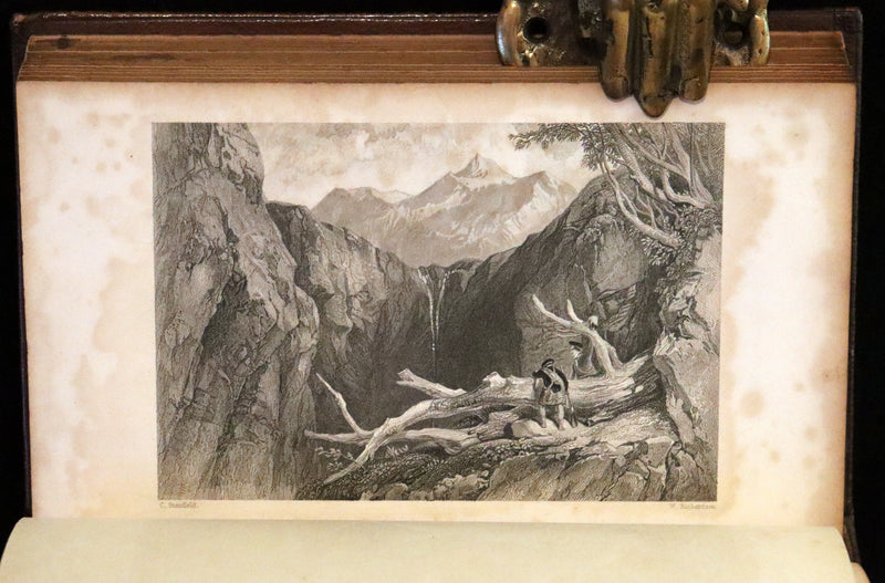 1853 Rare Book ~ Lady of the Lake and Poetical Works by Sir Walter Scott, Illustrated by Birket Foster and John Gilbert.