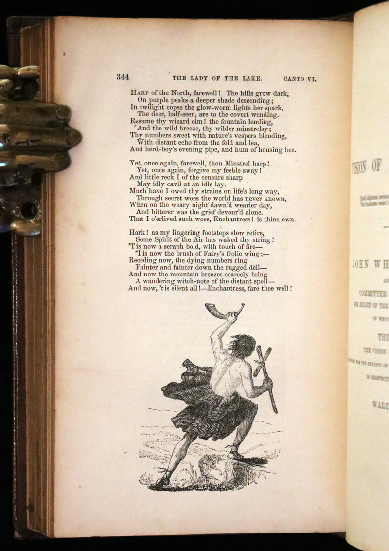 1853 Rare Book ~ Lady of the Lake and Poetical Works by Sir Walter Scott, Illustrated by Birket Foster and John Gilbert.