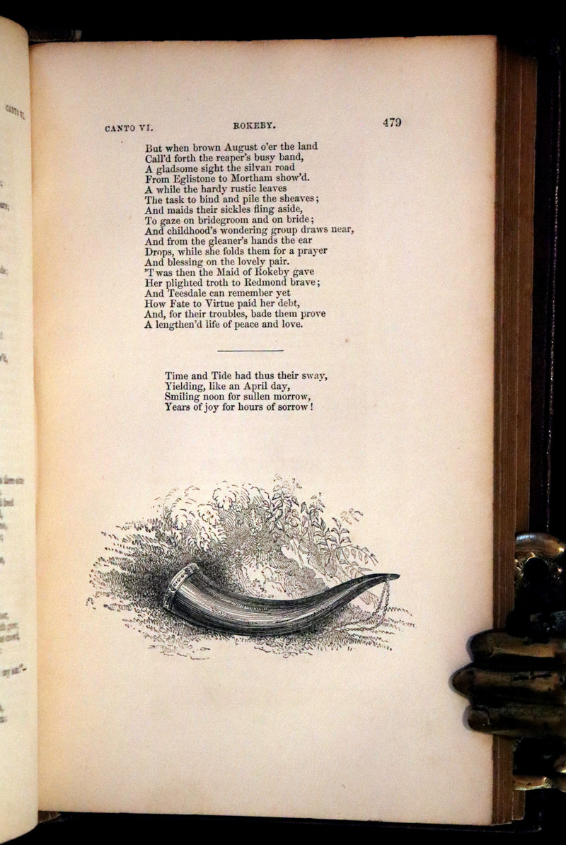 1853 Rare Book ~ Lady of the Lake and Poetical Works by Sir Walter Scott, Illustrated by Birket Foster and John Gilbert.