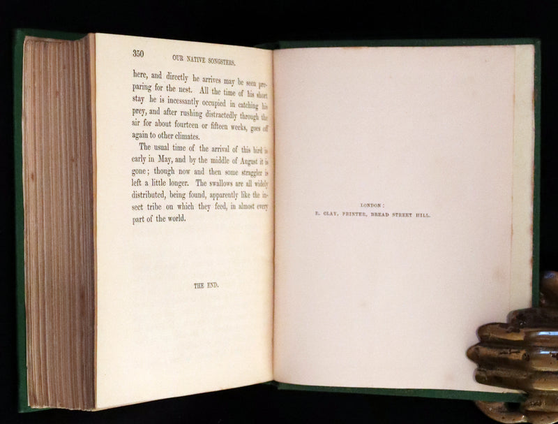 1857 Scarce Ornithology Book ~ Our Native Songsters with 72 colored plates by Anne Pratt.