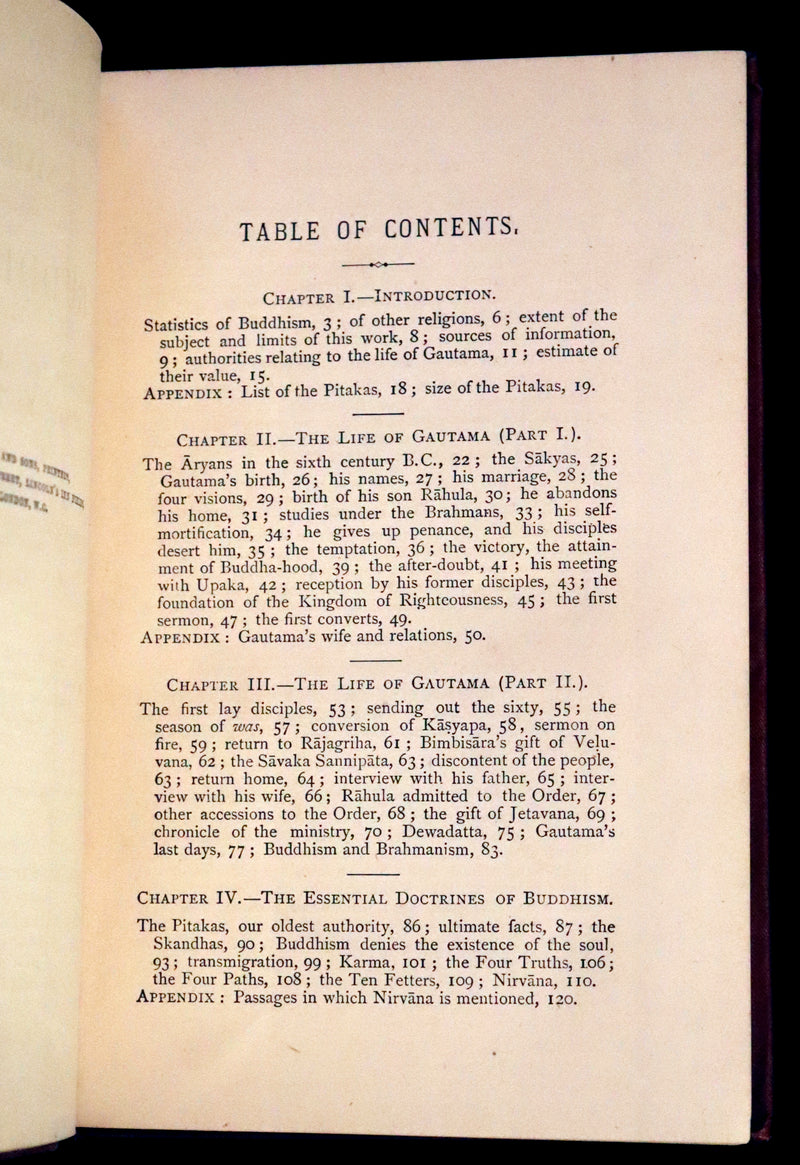 1878 Rare Book - Buddhism; Being a Sketch of the Life and Teachings of Gautama, the Buddha.