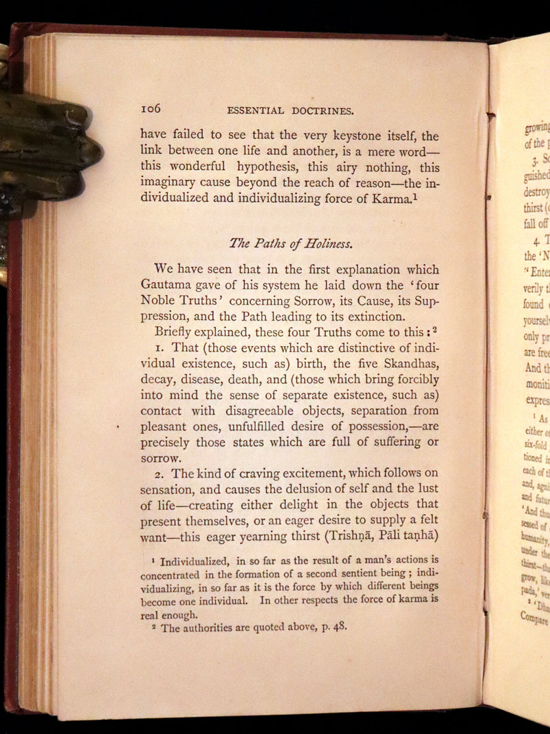 1878 Rare Book - Buddhism; Being a Sketch of the Life and Teachings of Gautama, the Buddha.