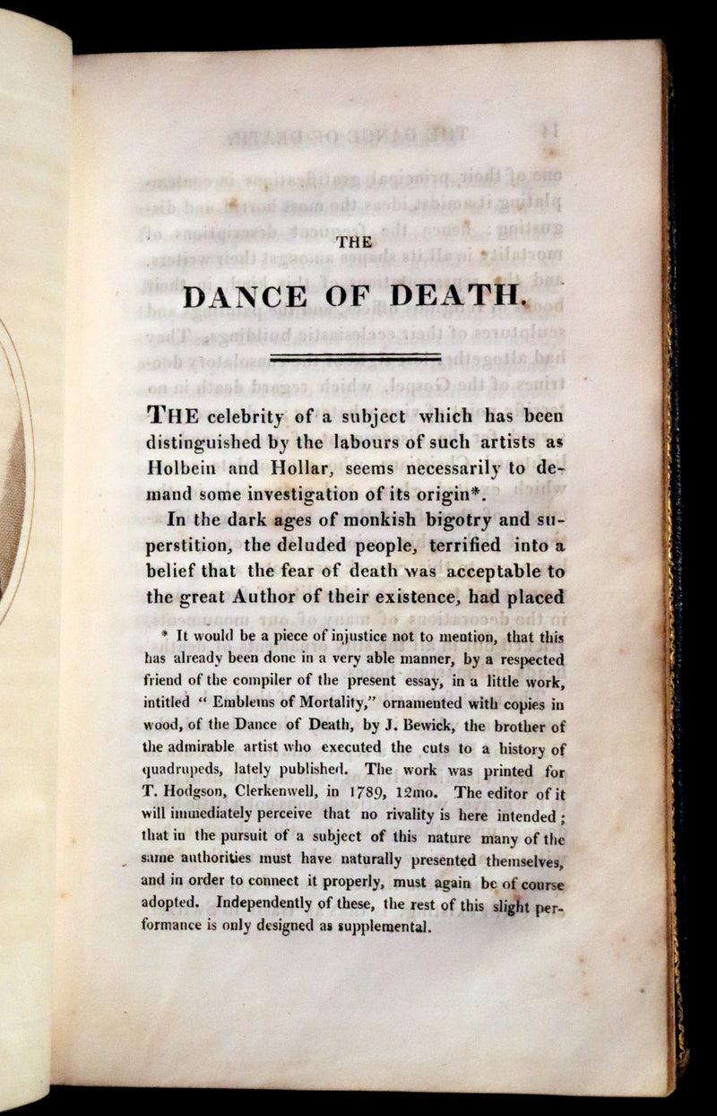 1816 Scarce Book -The Dance of Death, Danse Macabre by Hans Holbein, Color illustrated.
