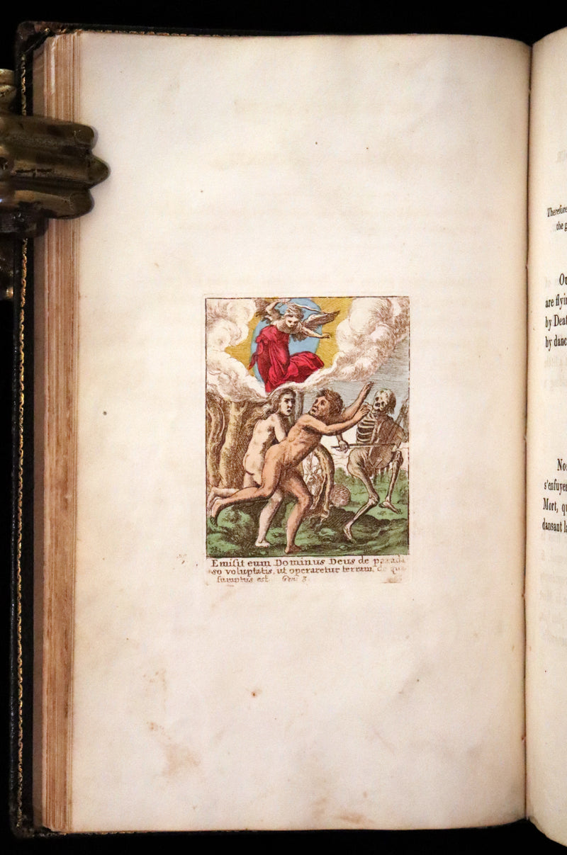 1816 Scarce Book -The Dance of Death, Danse Macabre by Hans Holbein, Color illustrated.