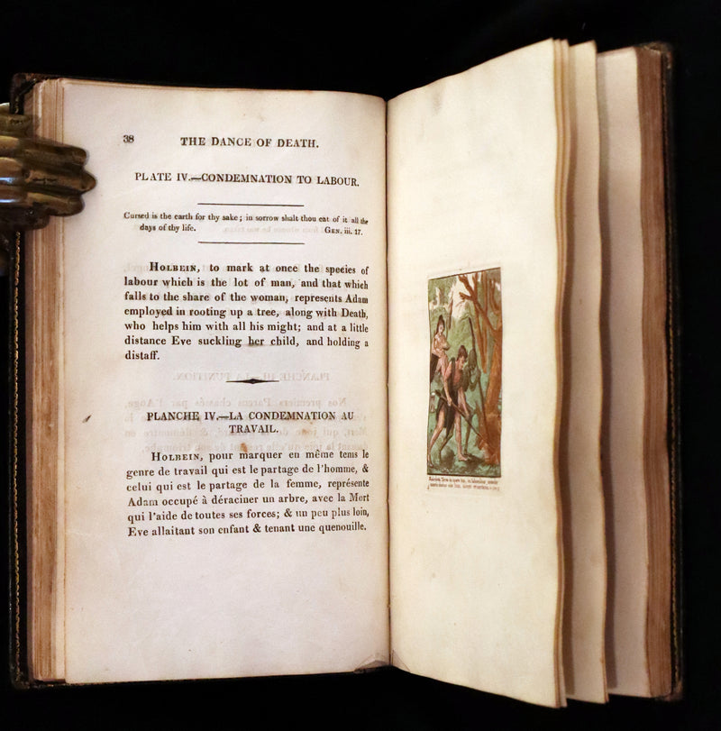 1816 Scarce Book -The Dance of Death, Danse Macabre by Hans Holbein, Color illustrated.