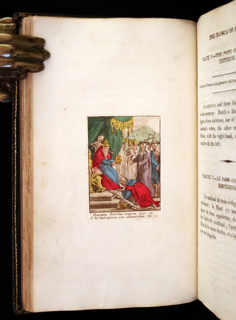 1816 Scarce Book -The Dance of Death, Danse Macabre by Hans Holbein, Color illustrated.