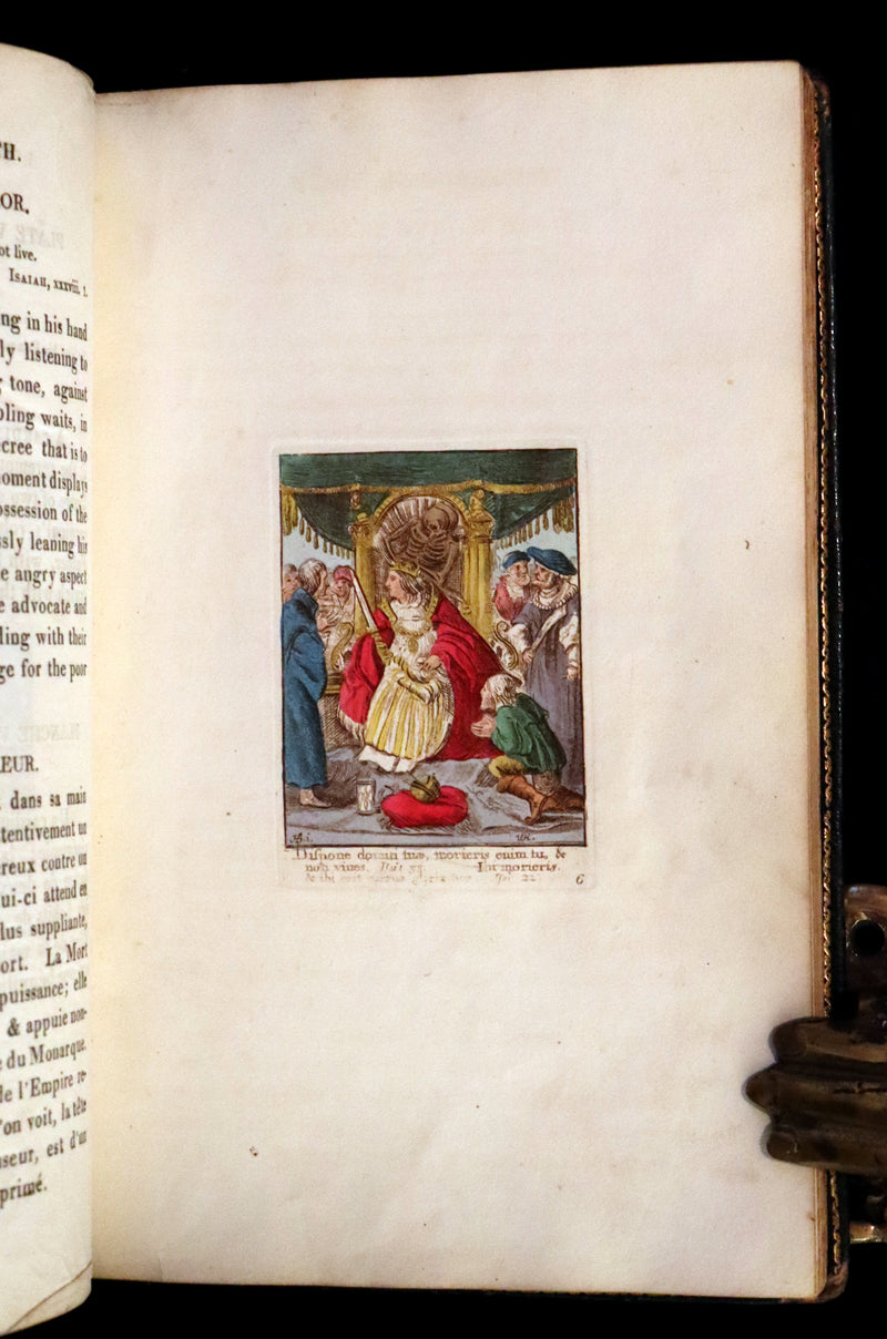 1816 Scarce Book -The Dance of Death, Danse Macabre by Hans Holbein, Color illustrated.