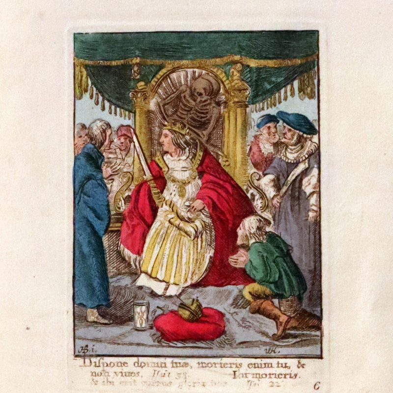 1816 Scarce Book -The Dance of Death, Danse Macabre by Hans Holbein, Color illustrated.