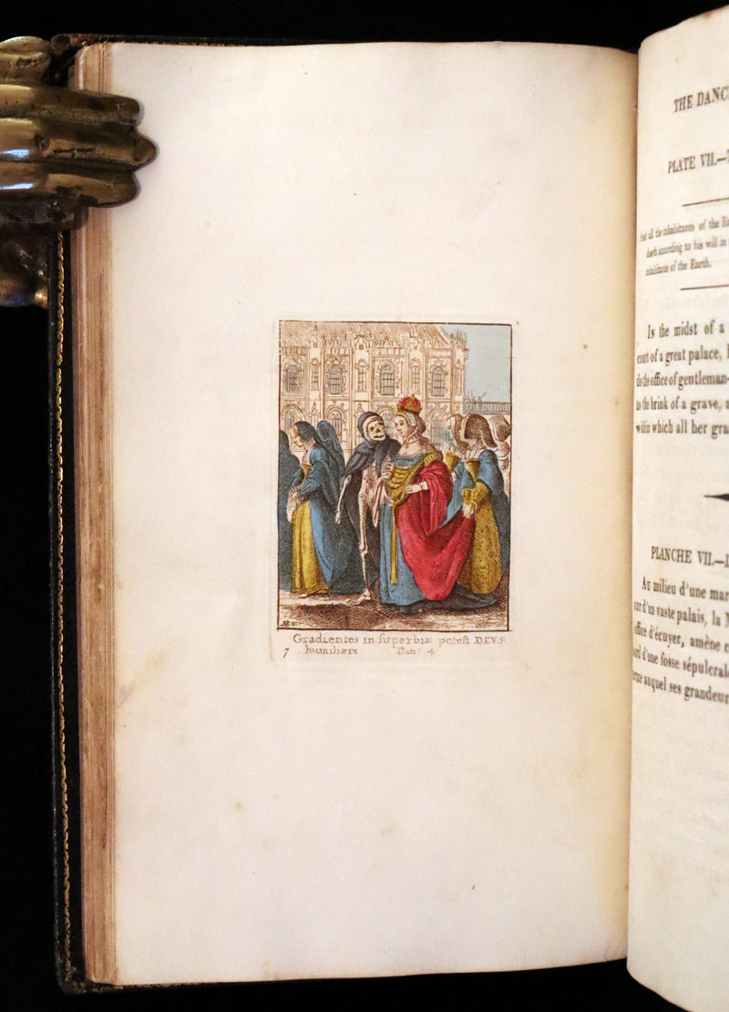 1816 Scarce Book -The Dance of Death, Danse Macabre by Hans Holbein, Color illustrated.