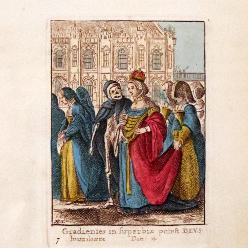 1816 Scarce Book -The Dance of Death, Danse Macabre by Hans Holbein, Color illustrated.