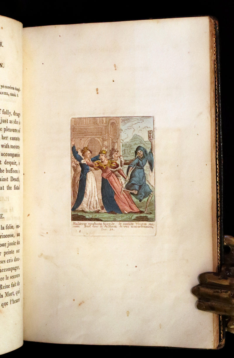 1816 Scarce Book -The Dance of Death, Danse Macabre by Hans Holbein, Color illustrated.