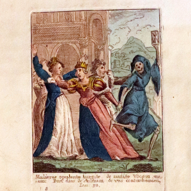 1816 Scarce Book -The Dance of Death, Danse Macabre by Hans Holbein, Color illustrated.