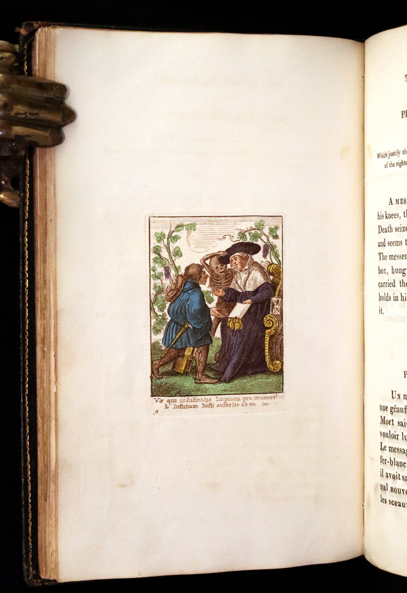1816 Scarce Book -The Dance of Death, Danse Macabre by Hans Holbein, Color illustrated.