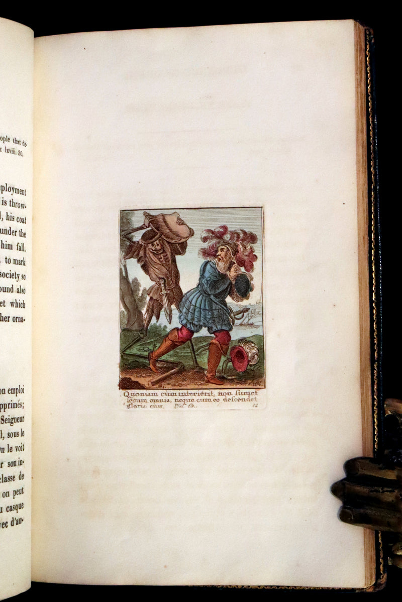 1816 Scarce Book -The Dance of Death, Danse Macabre by Hans Holbein, Color illustrated.