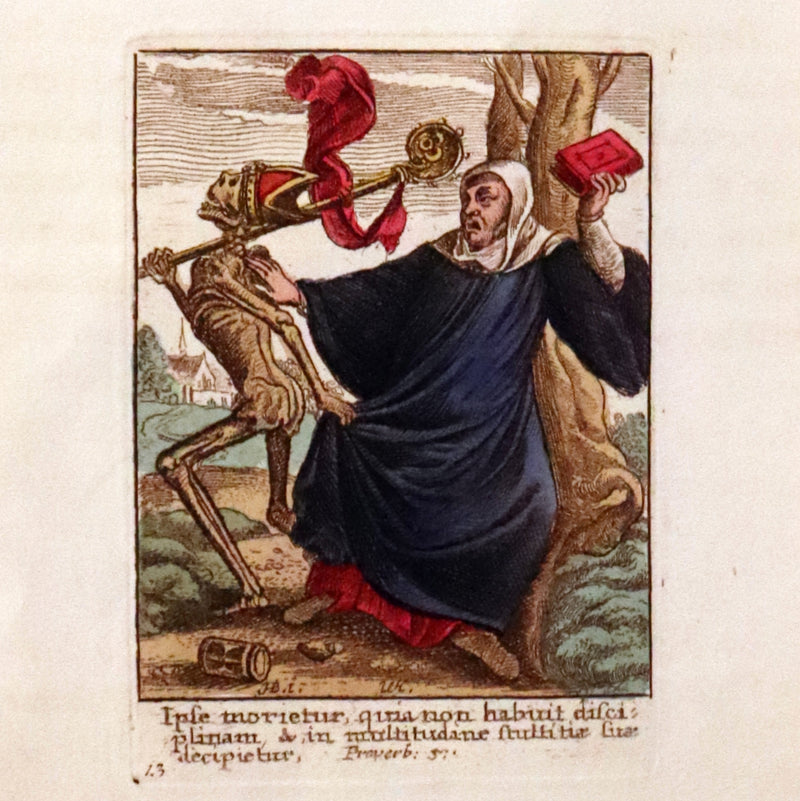 1816 Scarce Book -The Dance of Death, Danse Macabre by Hans Holbein, Color illustrated.